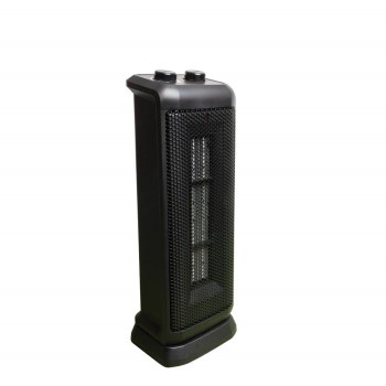 Ceramic Oscillating Tower Heater, Black - 5,120 BTU