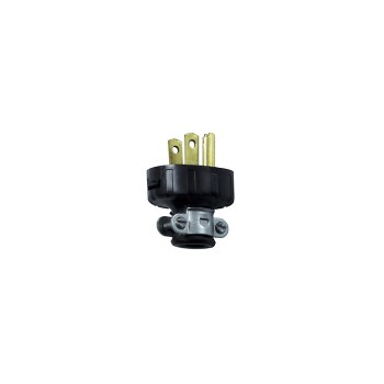 Rubber Rough Duty Plug, Male - 15 Amp, Black