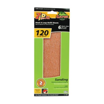 Gator ZipXL Sanding Refill Sheets, 120 Fine Grit - 6pk