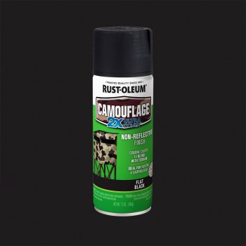 Camouflage 2X Spray Paint, Black - 12 oz