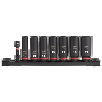 Milwaukee Shockwave 3/8" Metric Deep Socket Set - 8pc