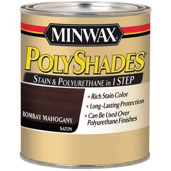 Minwax 61380 Satin and Polyurethane, Bombay Mahogany Satin ~ Quart