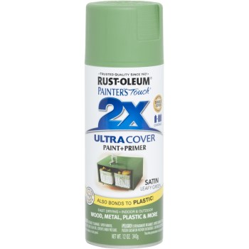 Painter's Touch 2x Ultra Cover Paint + Primer, Leafy Green Satin ~ 12 oz Aerosol