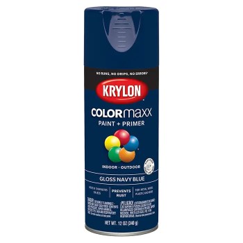 Krylon COLORmaxx Spray Paint, Gloss Navy Blue - 12 oz