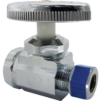 Straight Stop Valve, Chrome - 1/2" FIP x 3/8" Comp
