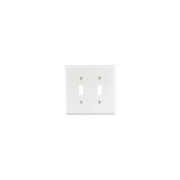 Wall Plate - 2 Toggle, White