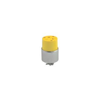 Armored Outlet Connector, Grounding - 20 Amp, Yellow