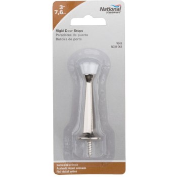 Square Rigid Door Stop, Satin Nickel - 3"