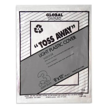 Premier Clear Plastic Drop Cloth  9' x 12', 0.3 Mil