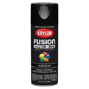 Krylon Fusion Spray Paint, Gloss Black - 12 oz