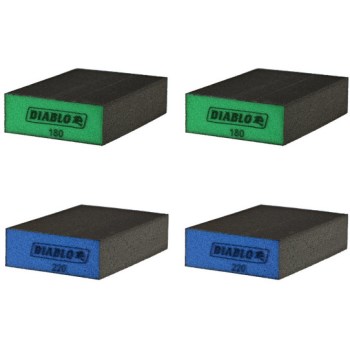 Sanding Sponges, Assorted Flat Edge - 4pk