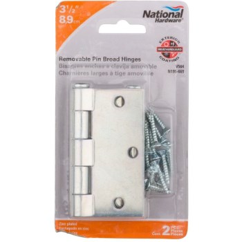 Zinc Loose Pin Broad Hinges, Visual Pack 504 3 - 1/2 inches 