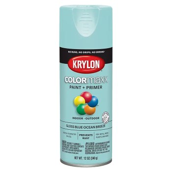 Krylon COLORmaxx Spray Paint, Gloss Ocean Breeze Blue - 12 oz