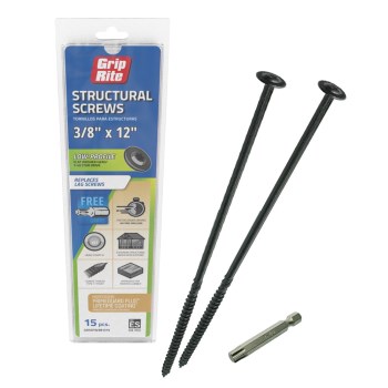 Grip-Rite Flathead Wood Screw - 3/8x12"