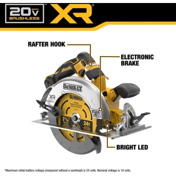 DeWalt 20V MAX XR Brushless 7-1/4" Circular Saw (Bare Tool)