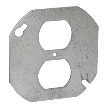 Flat Octagon Duplex Cover, 4"
