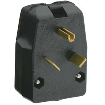 Angle Plug, RV/Trailer - 30 Amp, Black