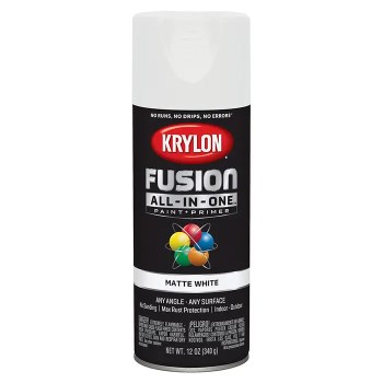 Krylon Fusion Spray Paint, Matte White - 12 oz