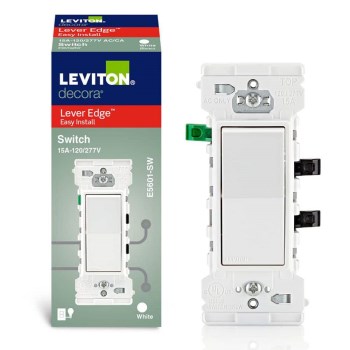 Decora Edge Rocker Switch - 15 Amp, White