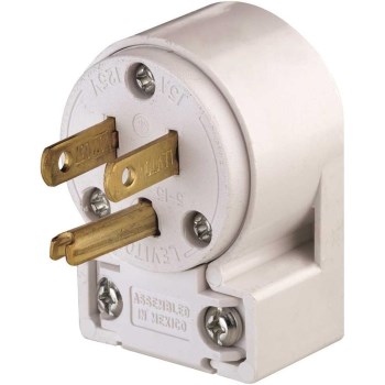Angular Plug, Commercial - 15 Amp/3 Wire, White