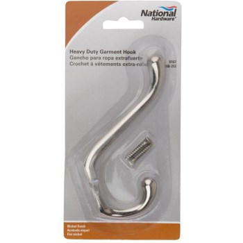 Heavy Duty Garment Hook - Nickel