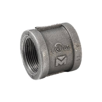 Malleable Iron Coupling, Black - 1-1/4" FPT