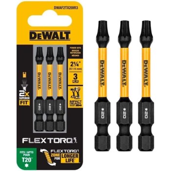 DeWalt FlexTorq Impact Bit, Torx T20 - 2-1/4", 3pk