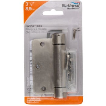 Auto Closing Spring Hinge with 1/4" Radius, Satin Nickel ~ 3.5"
