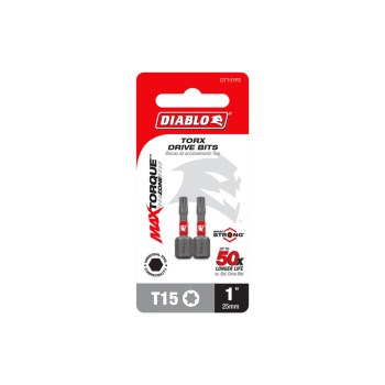 Diablo Torx Drive Bit - T15 x 1", 2-Pack