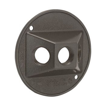 Round Cluster Cover, Weatherproof Three Hole Bronze