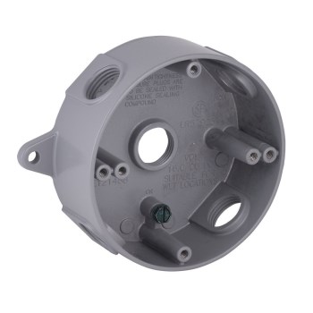 Round Splice Box, Weatherproof Gray - 4"