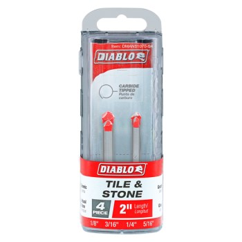 Tile/Stone Drill Bit Set - 4 Piece