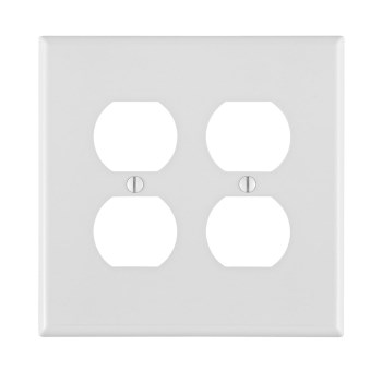 Duplex Receptacle Wall Plate, White