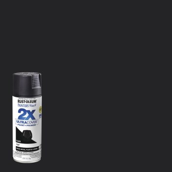 Painter's Touch 2X Spray Paint  Flat Black   12 oz