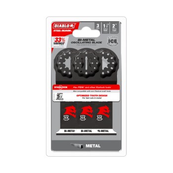 Diablo Steel Demon Starlock Metal Blade - 1-1/4", 3pk