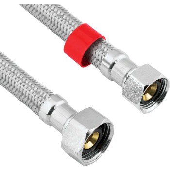 Faucet Connector, Braided SS - 1/2" Comp x 1/2" FIP, 12"