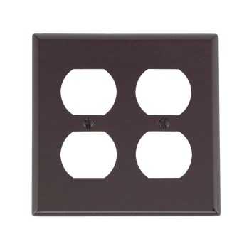 Duplex Receptacle Wall Plate - Double, Brown