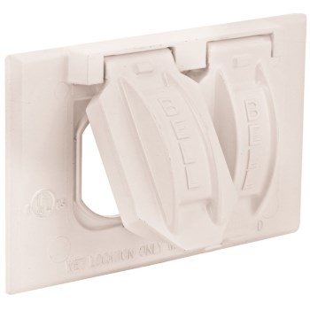 Duplex Cover, Weatherproof Single Gang White