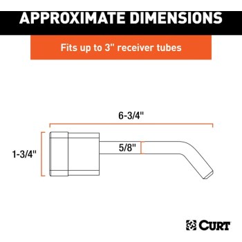 Curt Hitch Lock, Deadbolt, Chrome - 5/8", Fits 2" to 3" Receiver