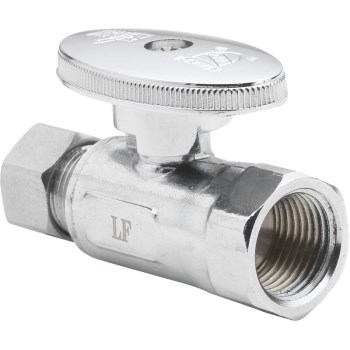 Homewerks Straight Stop Valve, Chrome - 5/8" OD x 3/8" OD