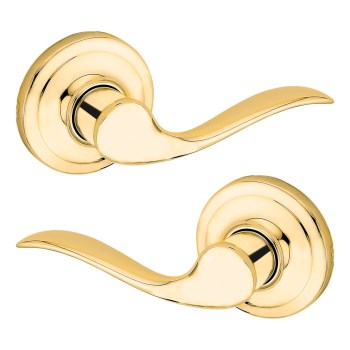 Kwikset Tustin Half Dummy Lever, Polished Brass - Left Hand