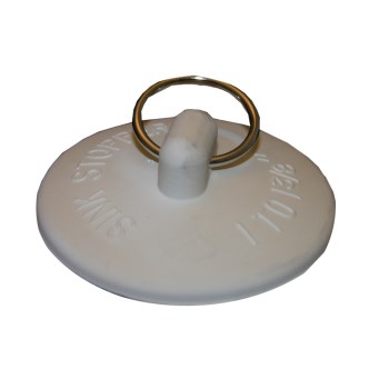 Fits-All Sink Stopper, White 1" to 1-3/8"