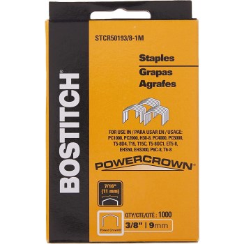 Heavy Duty Power Crown Staples  3/8", 1000 pack