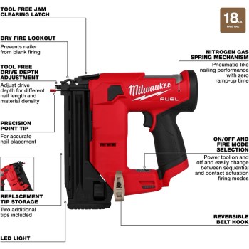M12 18 Gauge Compact Brad Nailer (Bare Tool)