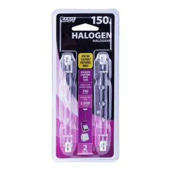 Halogen Tube Bulb, T3 Clear - 150W, 2pk