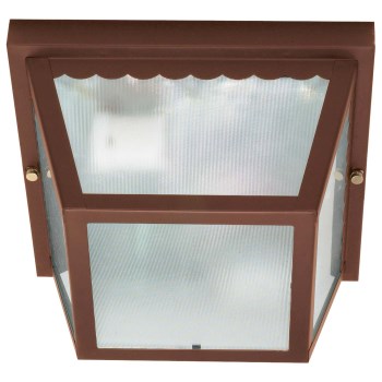 Nuvo 2-Light Flush Mount Carport Light, Old Bronze - 10"