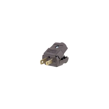 2-Wire Polarized Cord Plug, Brown - 15 Amp