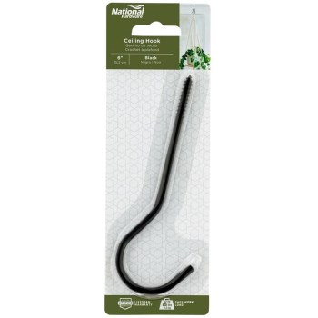 Black Ceiling Hook, Visual Pack 2666 6 inches