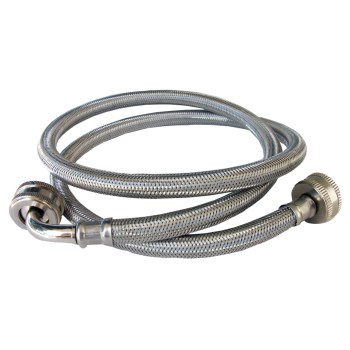 Stainless Steel Washing Machine Hose with Elbow - 4 Ft