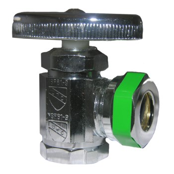 Angle Stop Valve, Chrome - 1/2" FIP x Slip Joint